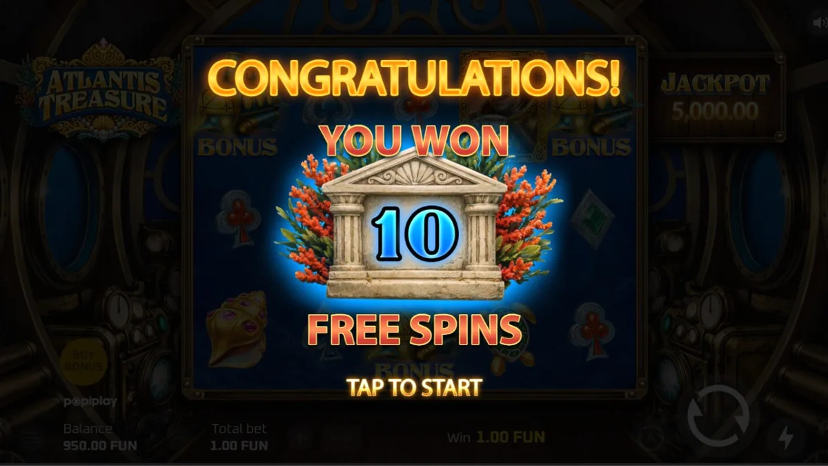 Pemandangan bawah laut yang memukau dengan elemen steampunk dalam slot Atlantis Treasure